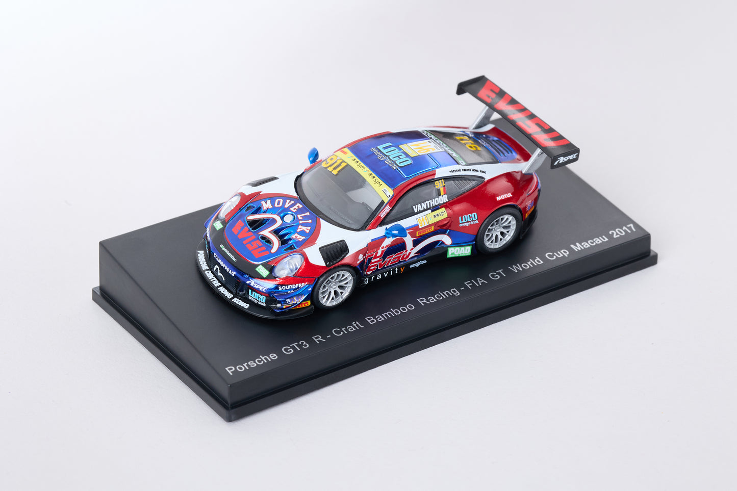 EVISU X PORSCHE GT3 R 1:64 Scale Diecast Model Car