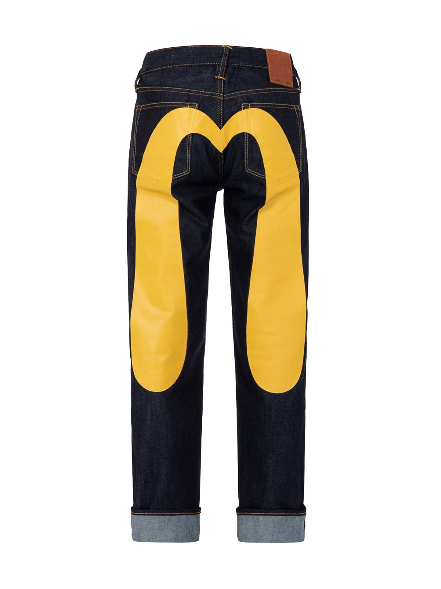 大M印花闊腳牛仔褲 #2000