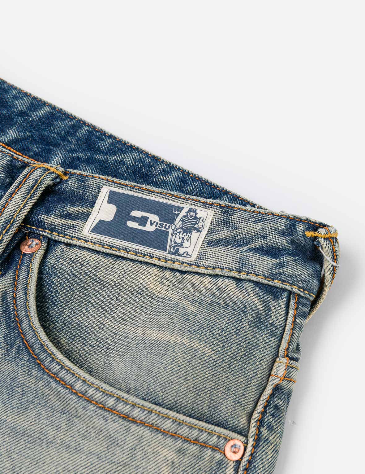 Distressed Seagull Print Regular Fit Denim Jeans