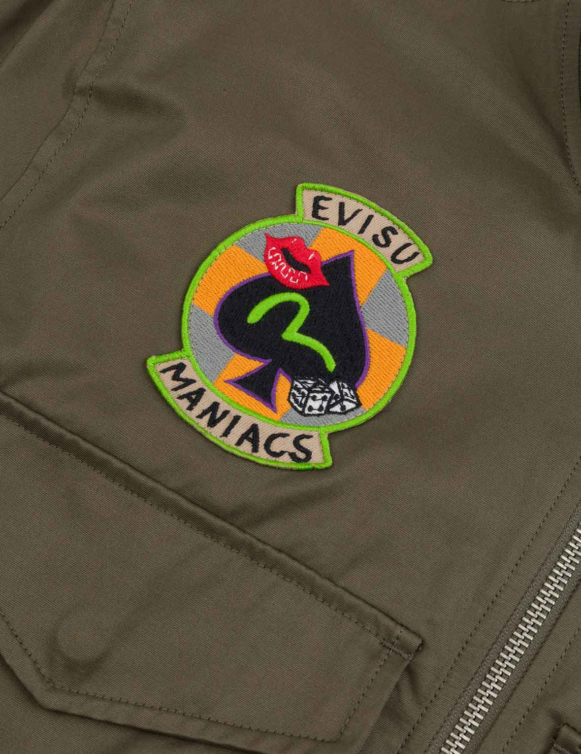 多重商標刺繡徽章常規版型夾棉飛行員外套