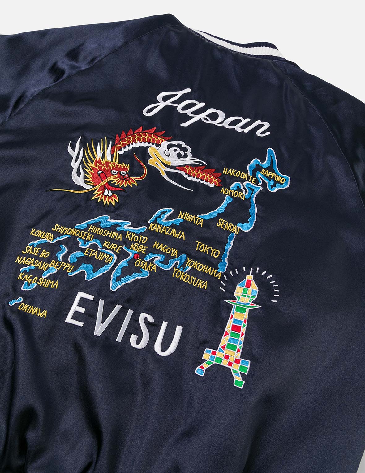 EVISU 檔案刺繡常規版型夾棉橫須賀外套