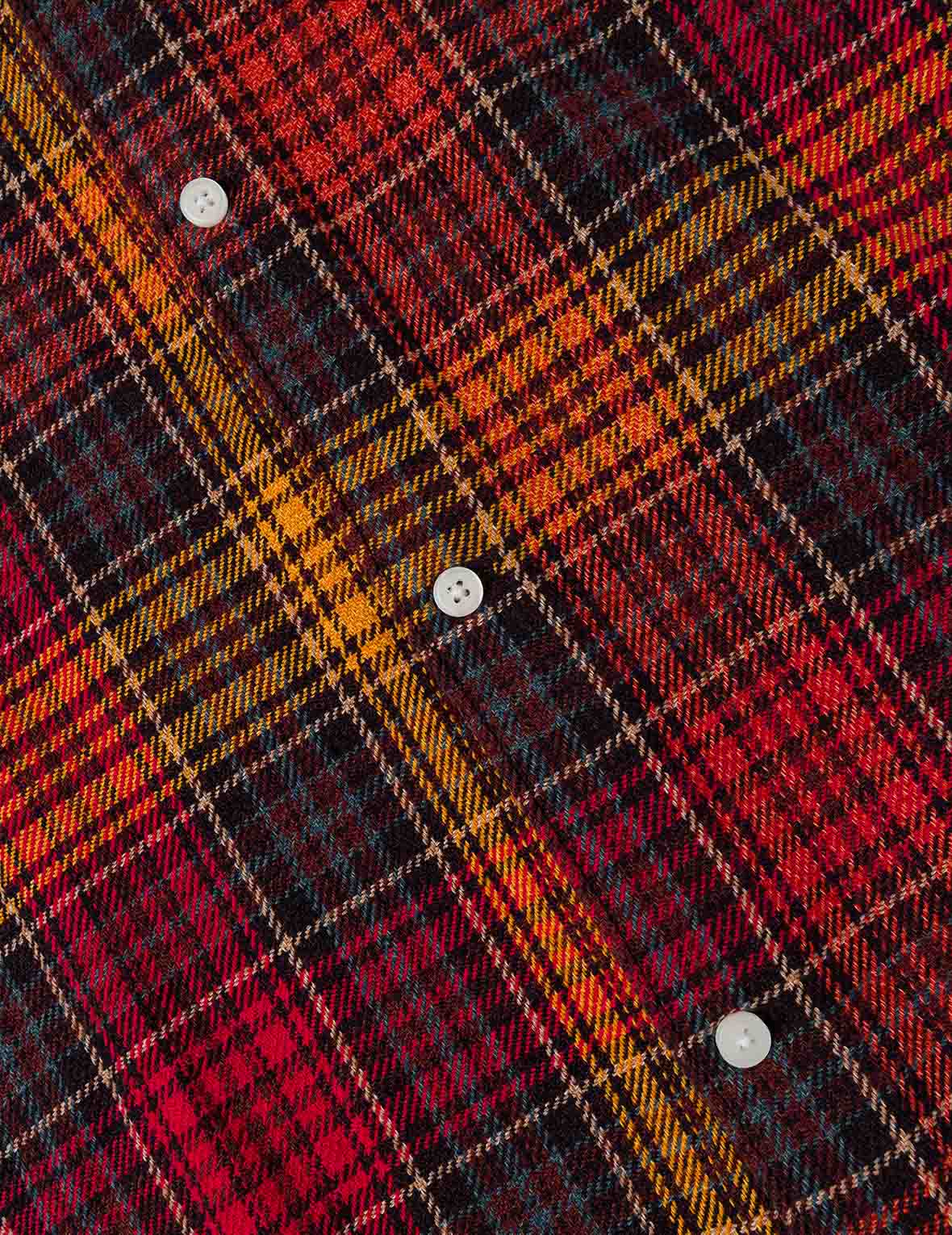 海鷗印花常規版型法蘭絨格紋襯衫