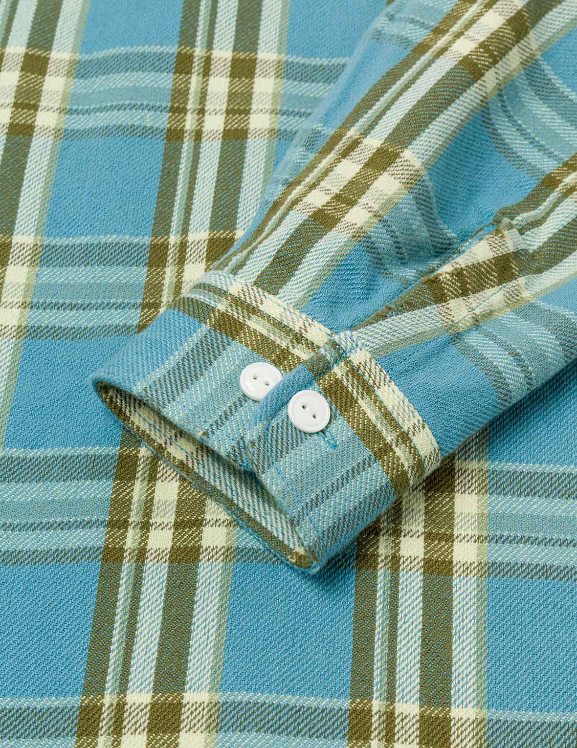Seagull Print Relax Fit Plaid Flannel Shirt