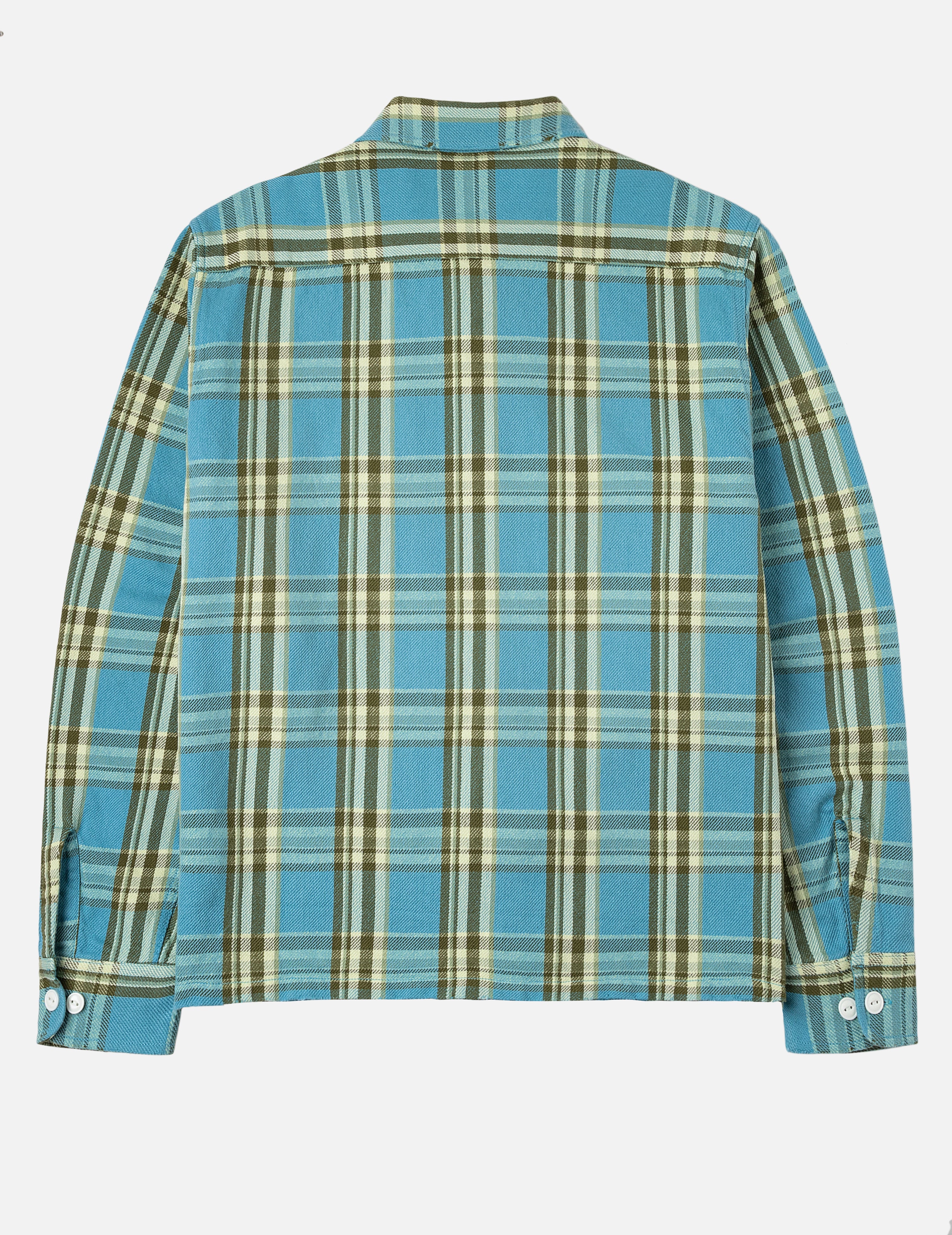 Seagull Print Relax Fit Plaid Flannel Shirt