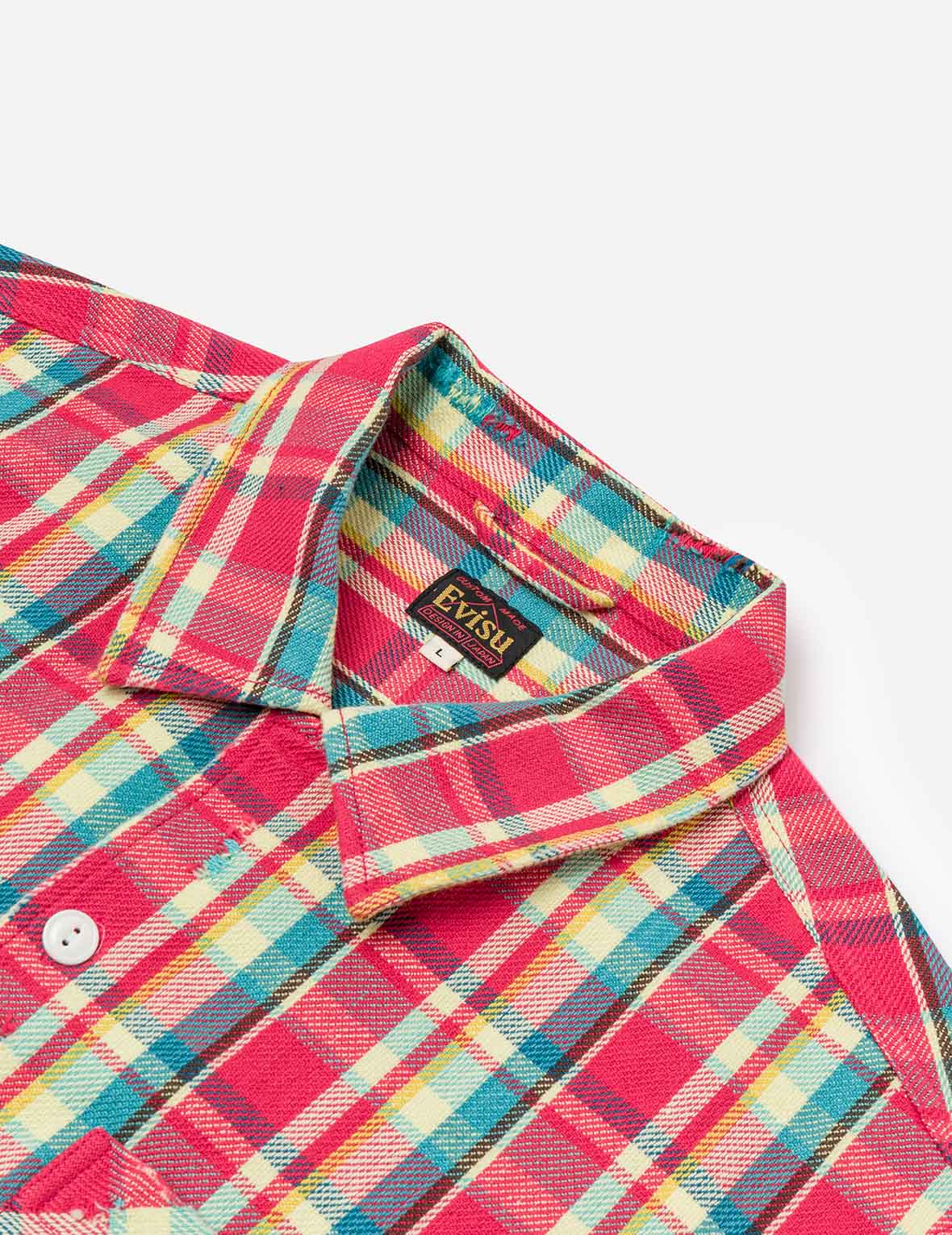 Seagull Print Relax Fit Plaid Flannel Shirt