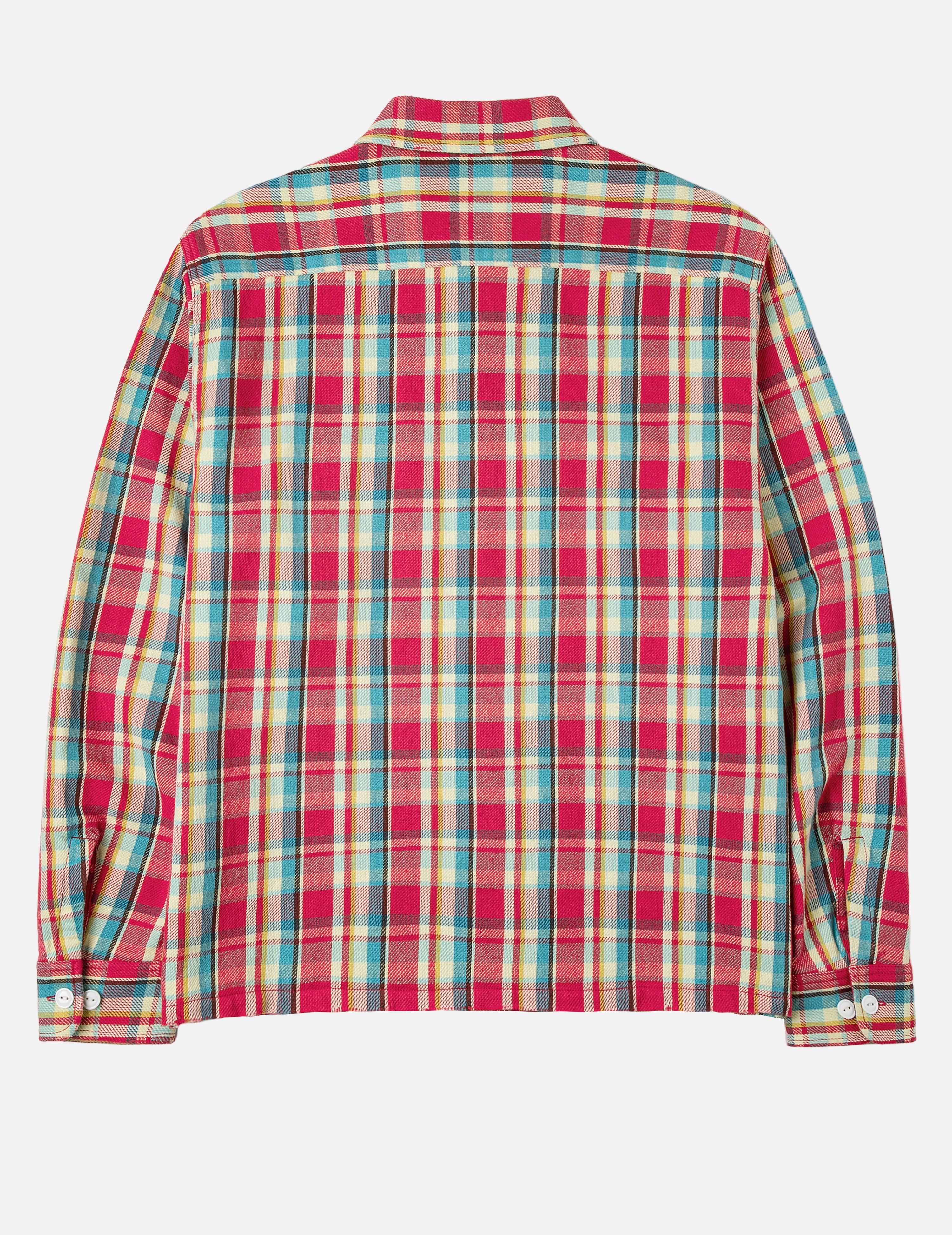 Seagull Print Relax Fit Plaid Flannel Shirt