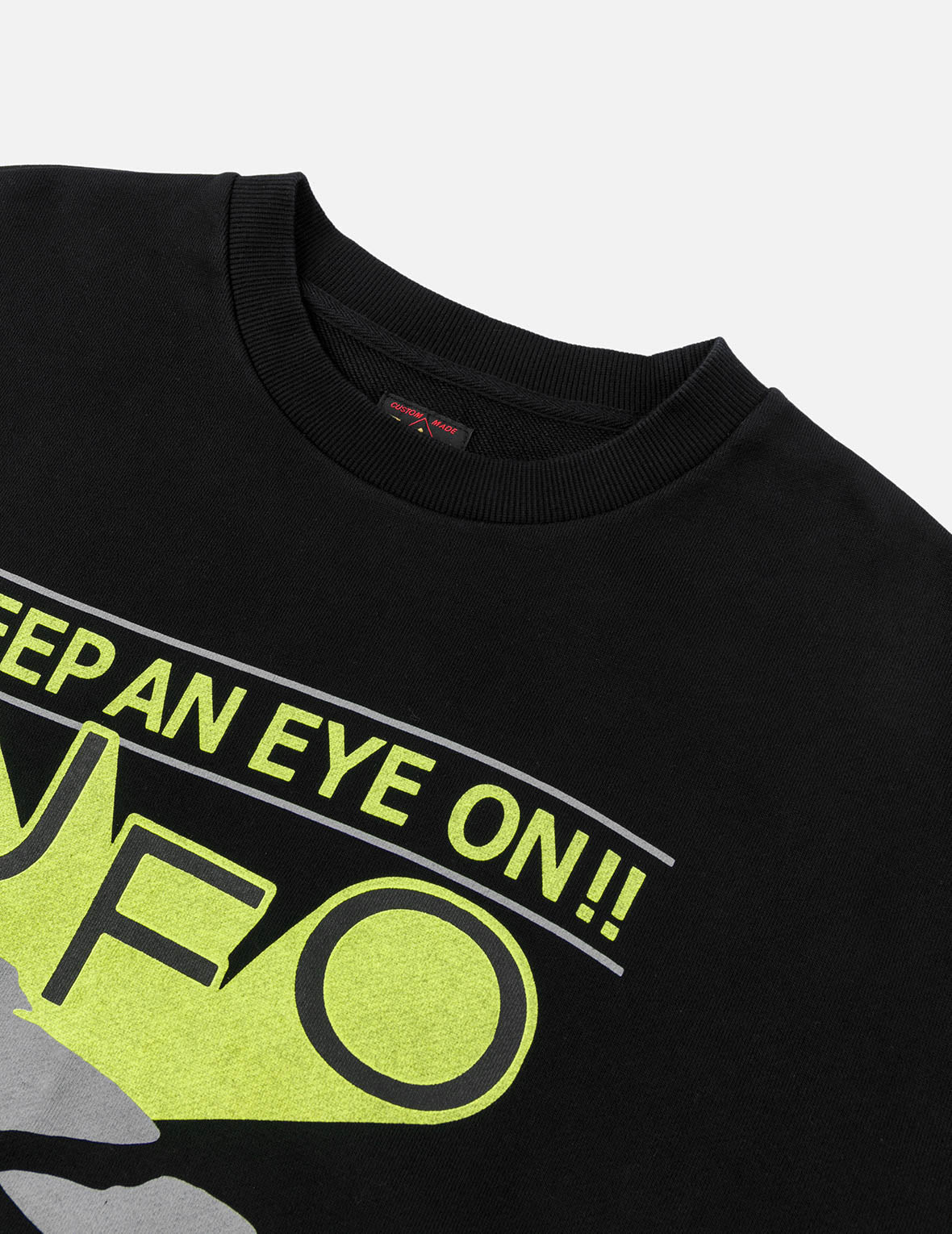 UFO Print and Seagull Appliqué Relax Fit Hoodie