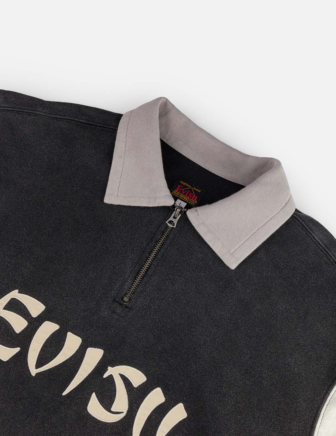 商標貼布常規版型半拉鍊拼色衛衣