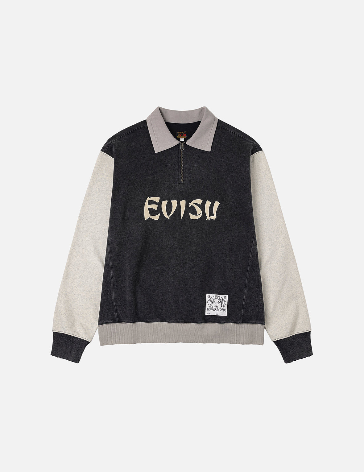 商標貼布常規版型半拉鍊拼色衛衣