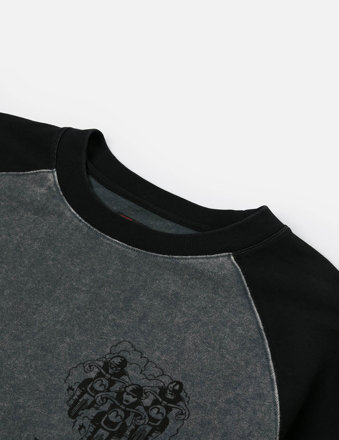 復古越野摩托車印花寬版休閒長袖T恤