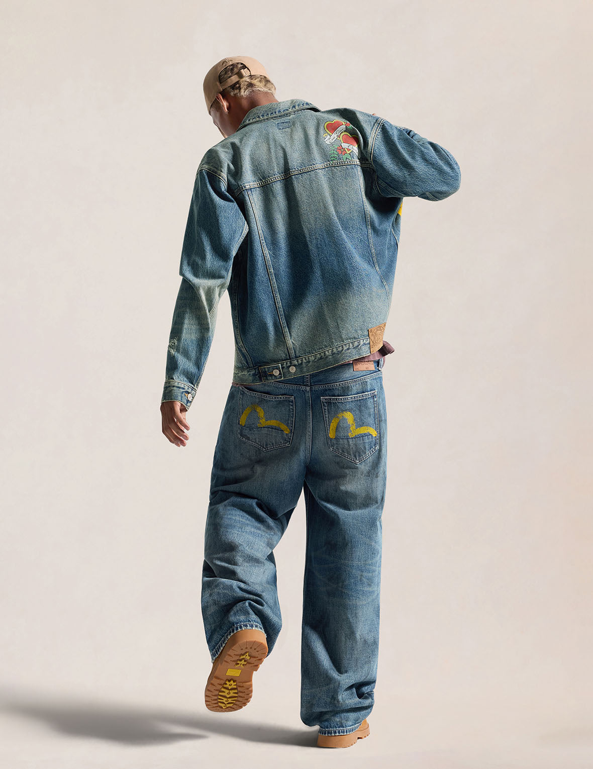 Evisu Logo Print Denim Work Jacket