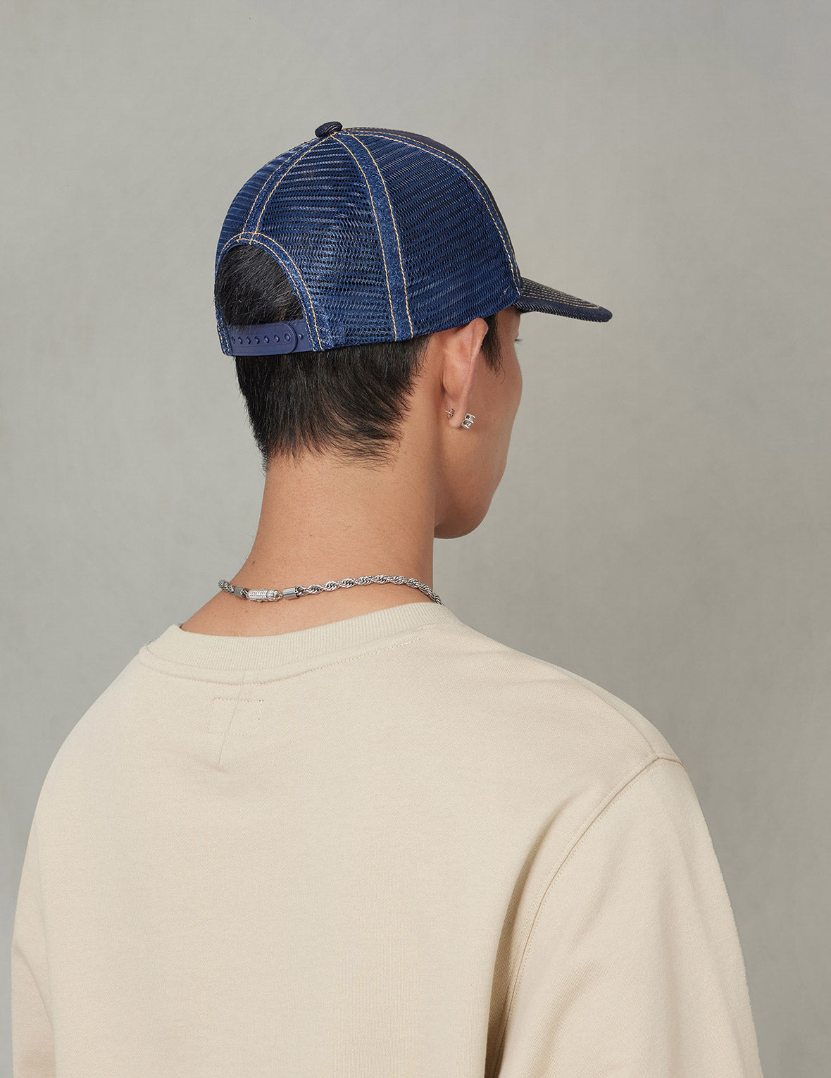 Seagull Print Pocket Denim Tucker Hat