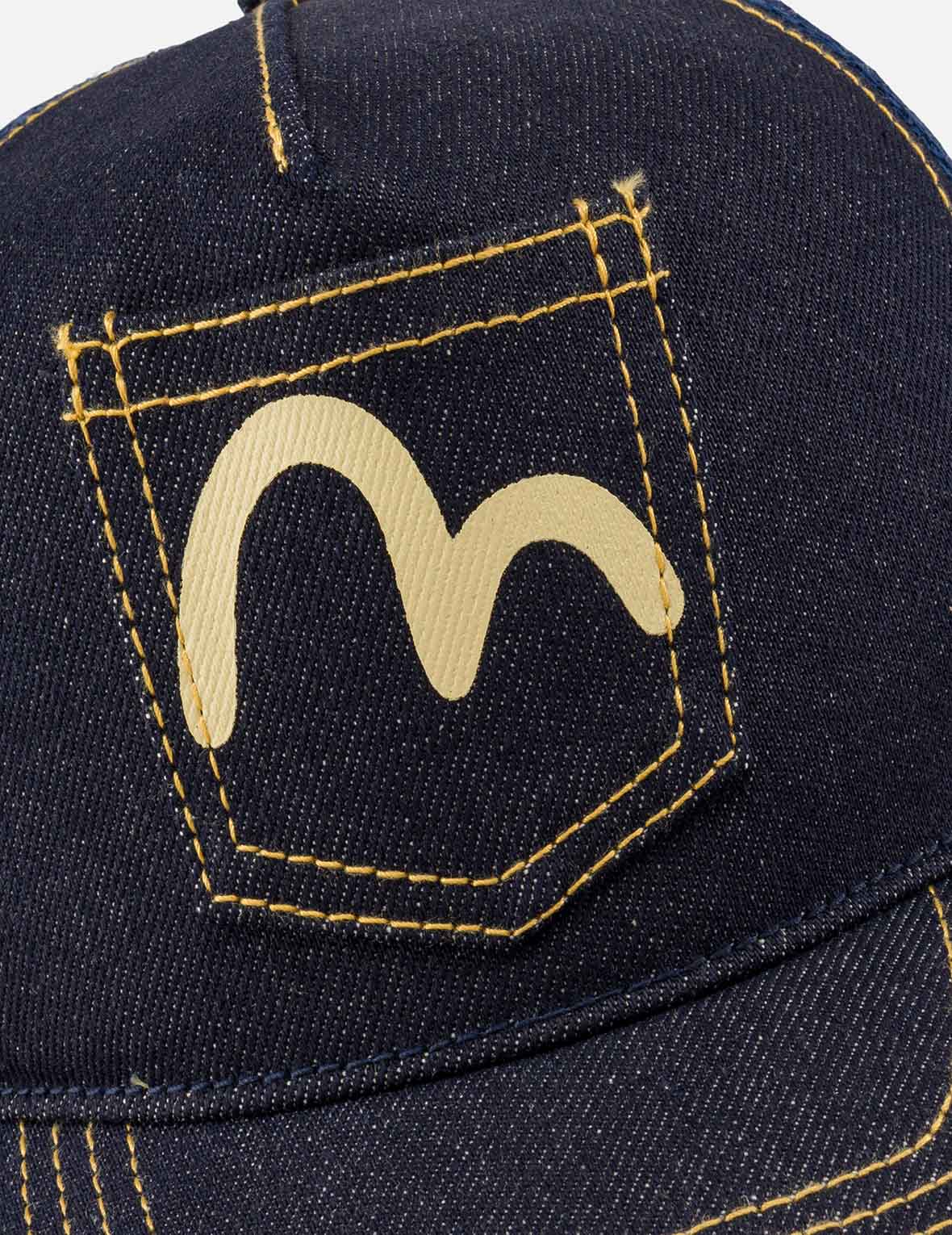 Seagull Print Pocket Denim Tucker Hat