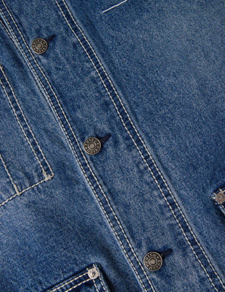 EVISU X GDC 刺繡寬版休閒牛仔工裝外套