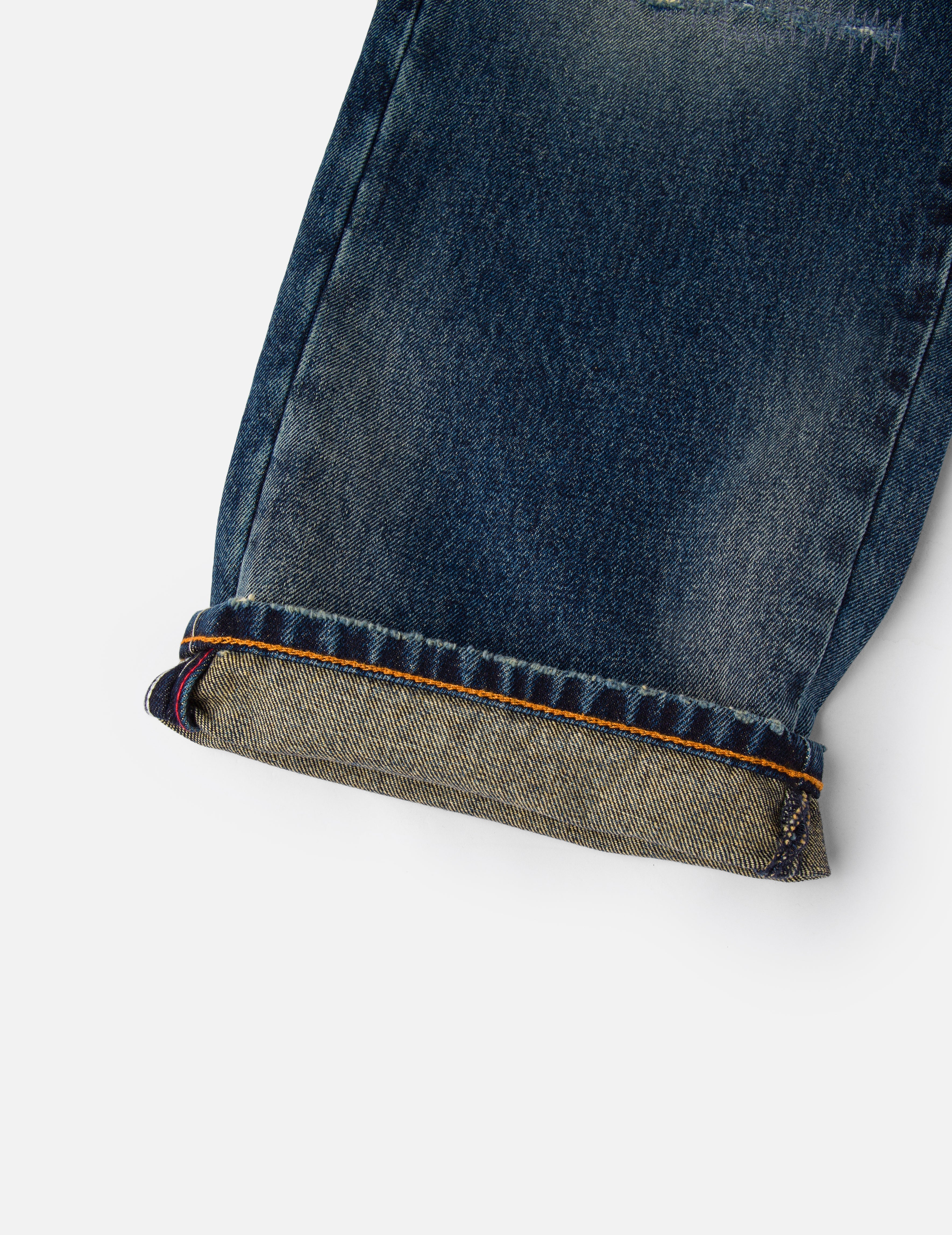 EVISU X GDC 大M印花寬版休閒牛仔褲