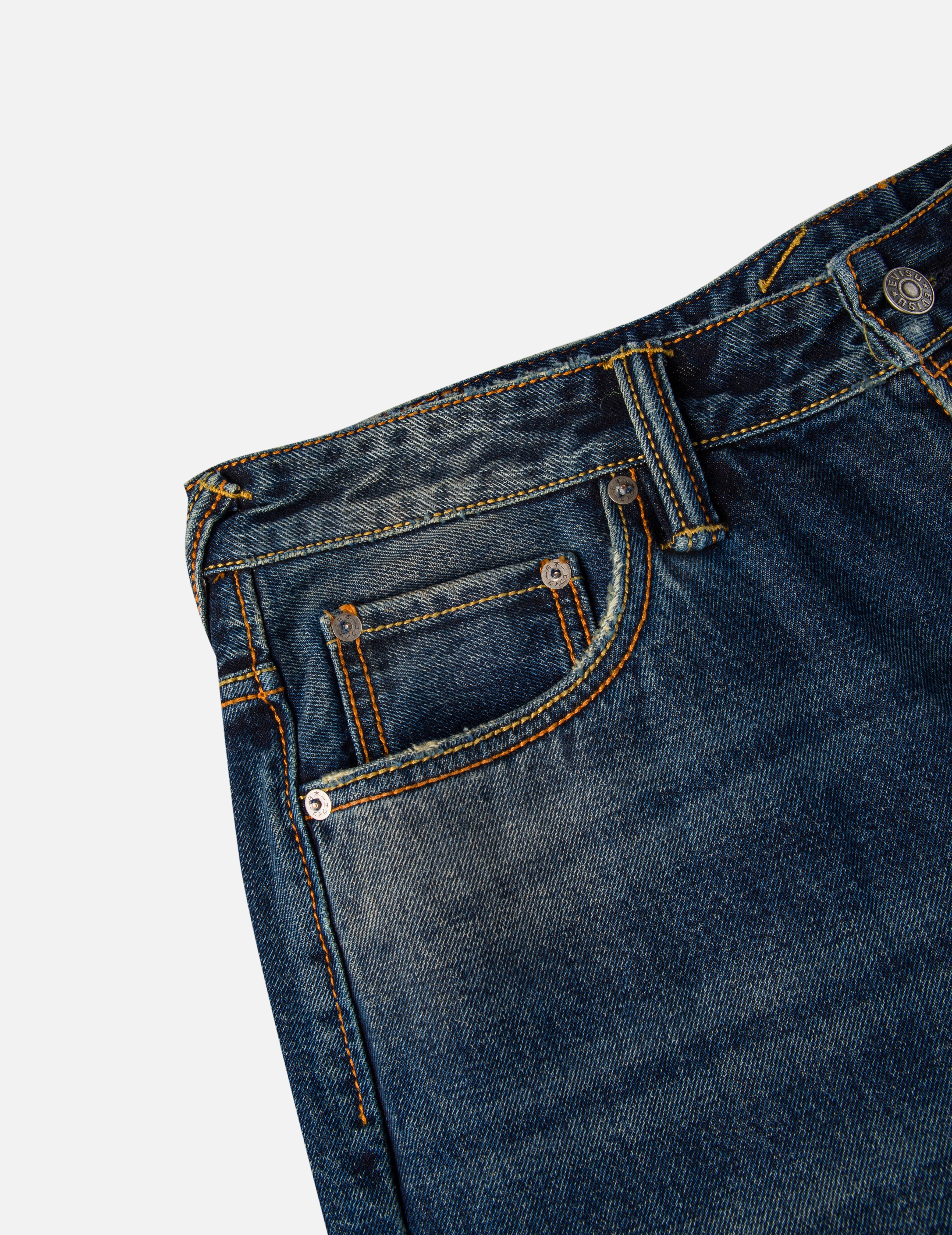 EVISU X GDC 大M印花寬版休閒牛仔褲