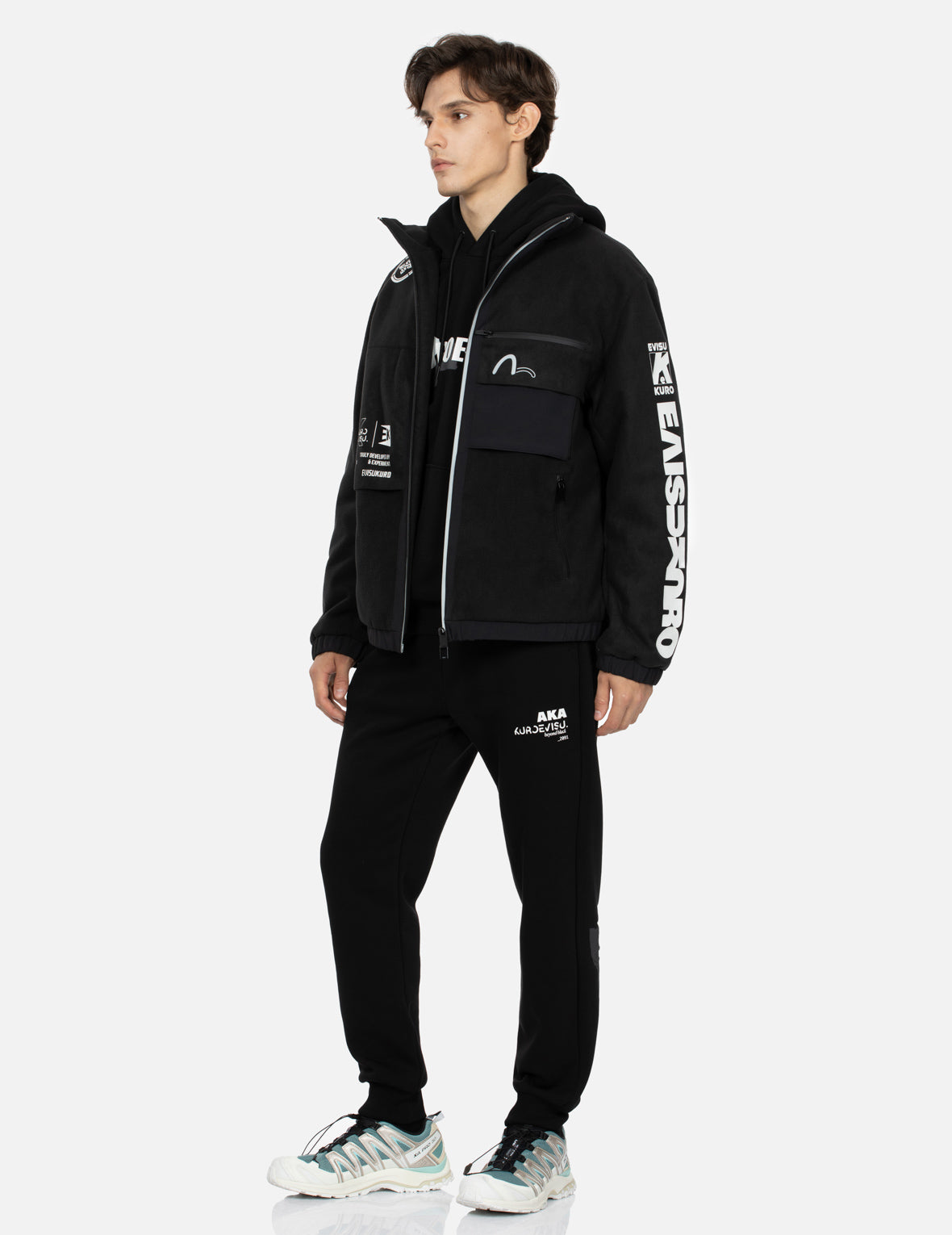 多重圖案印花常規版型毛絨夾克