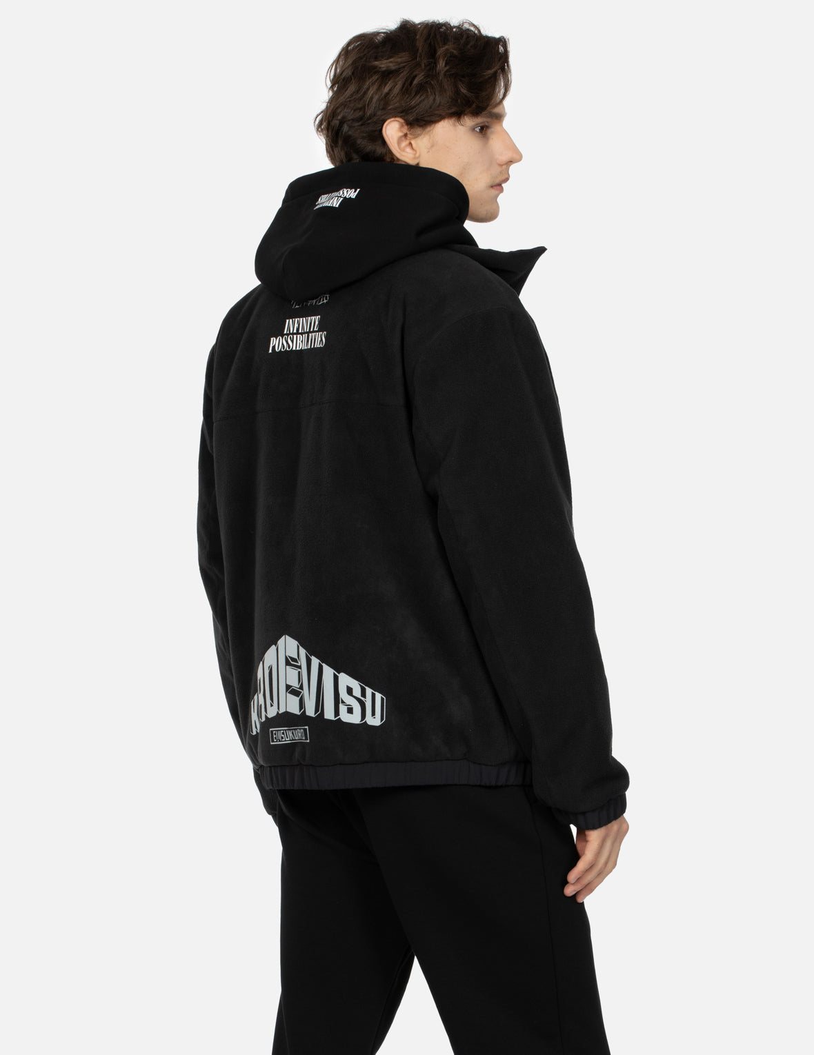 多重圖案印花常規版型毛絨夾克