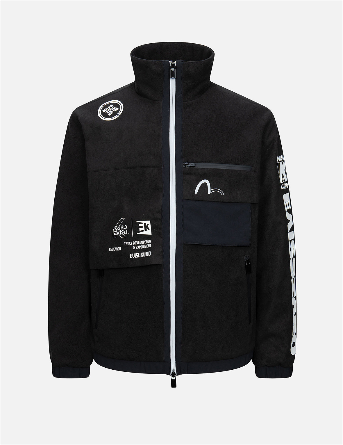 多重圖案印花常規版型毛絨夾克