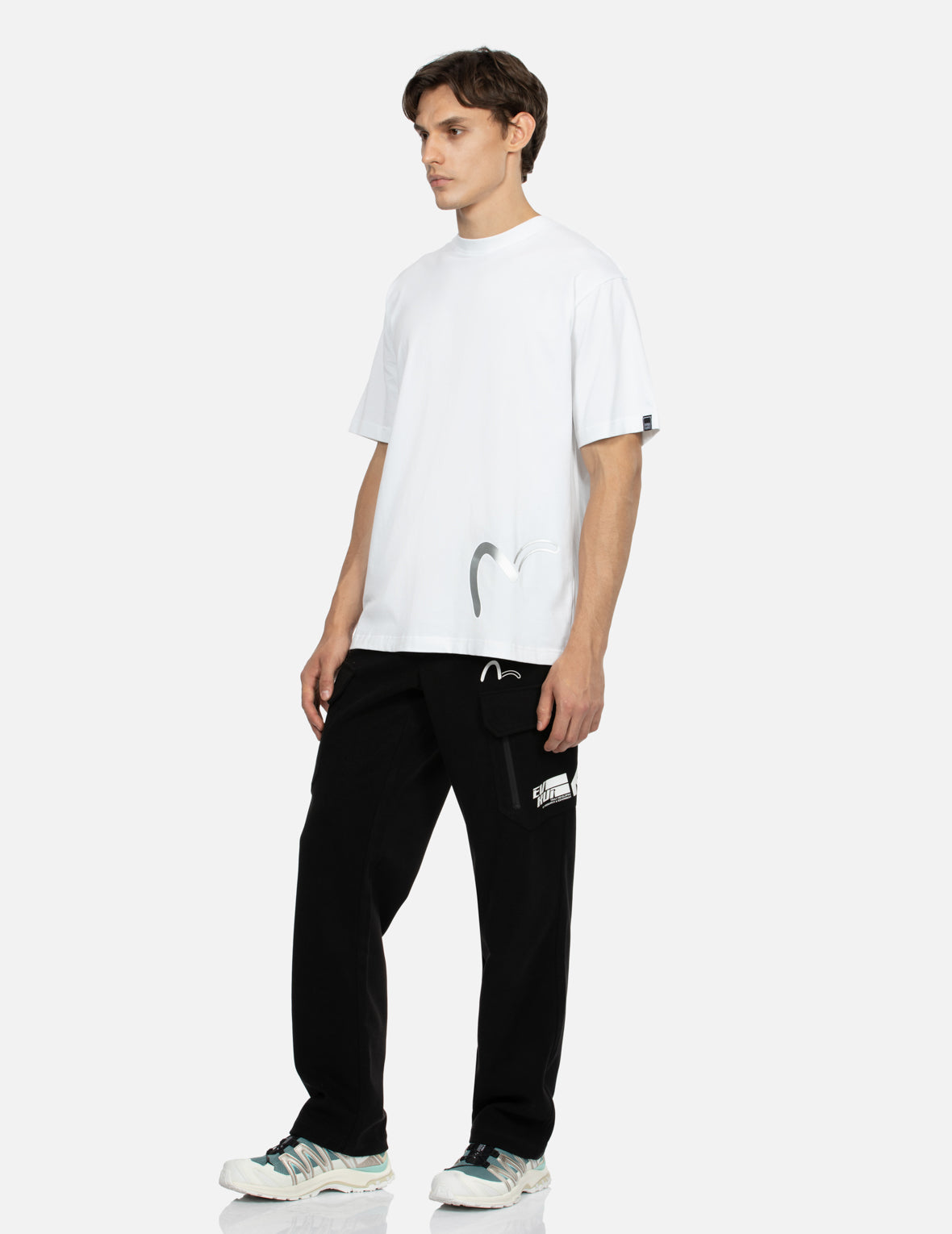 Logo and Seagull Print Regular Fit Pants