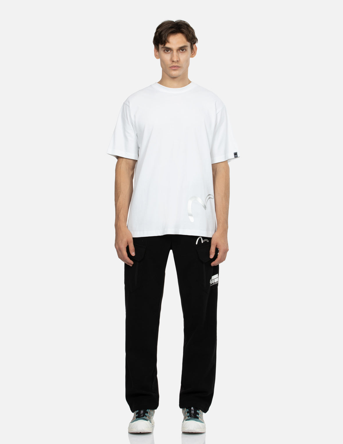 Logo and Seagull Print Regular Fit Pants