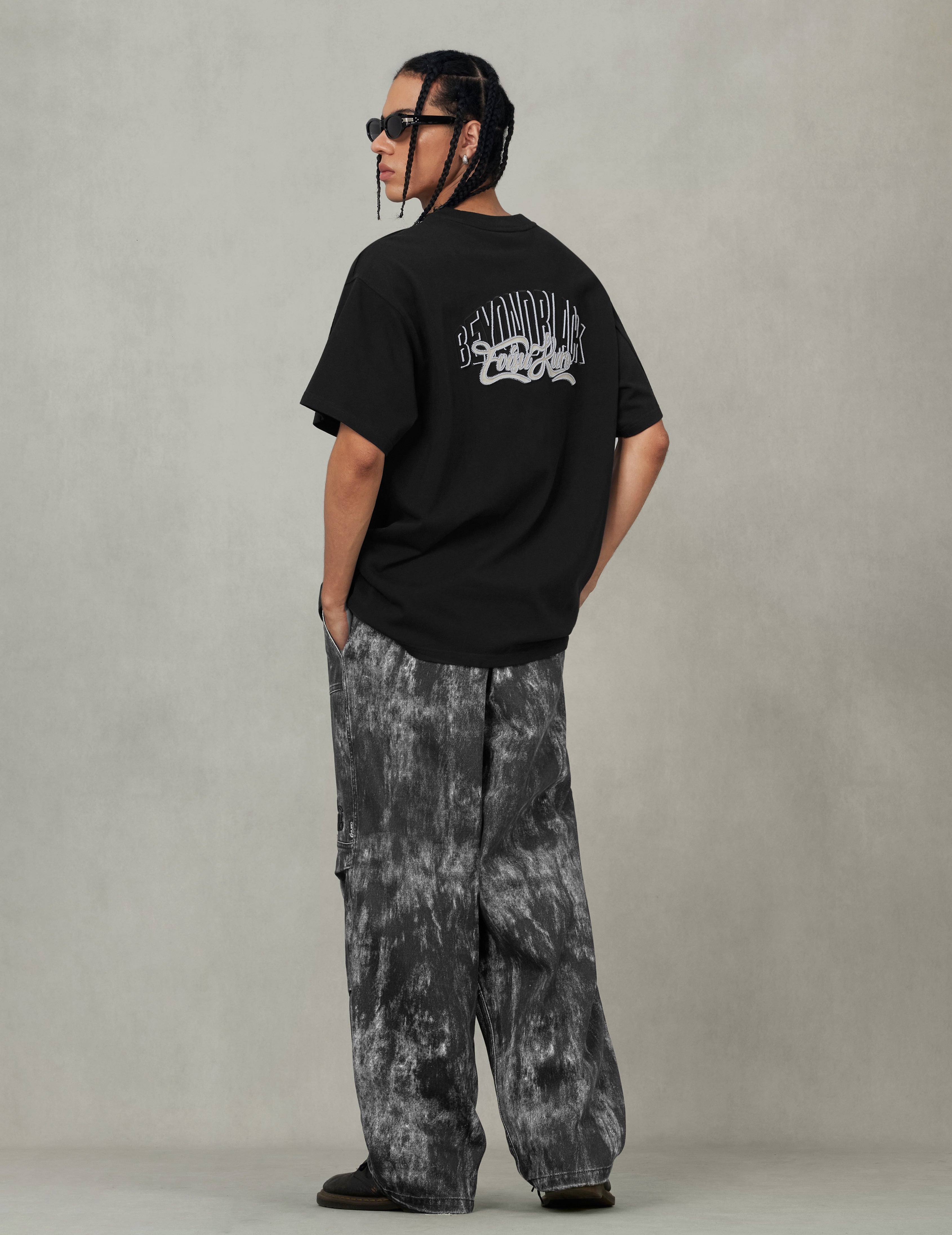 Allover Hand-painted Pattern Print Regular Fit Pants