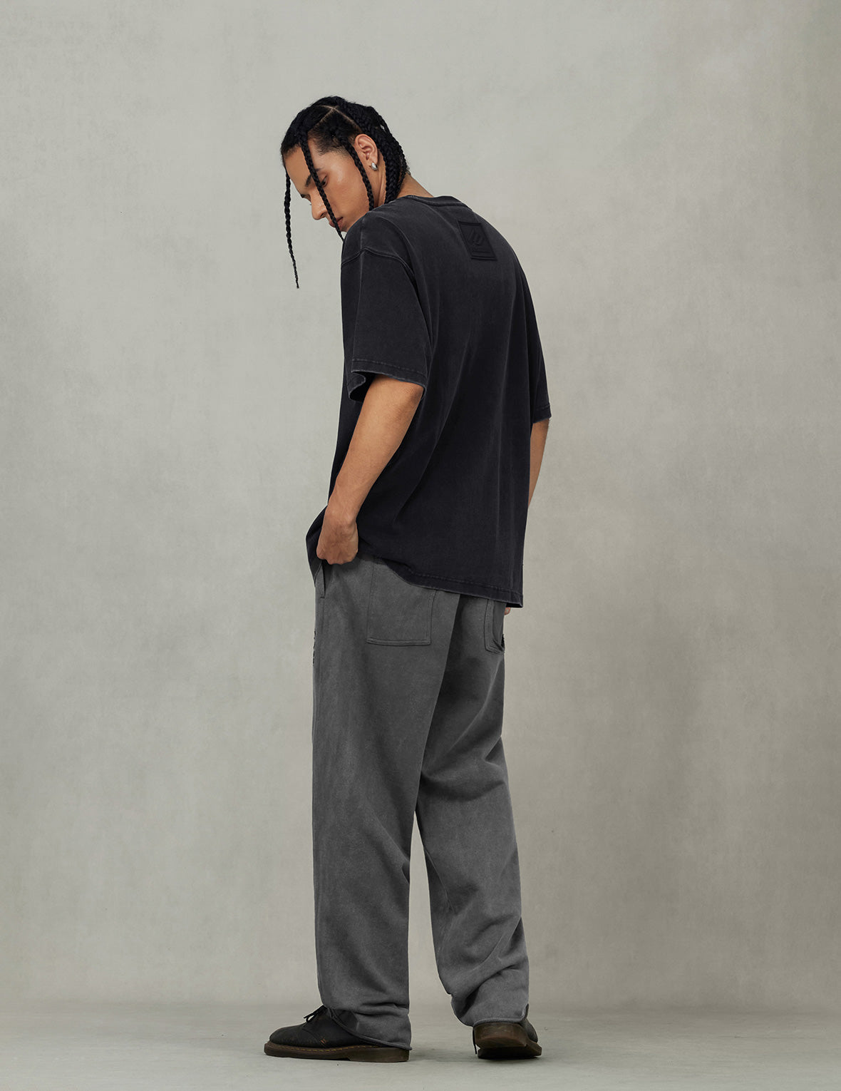 EVISUKURO E Embroidery Distressed Loose Fit Sweatpants