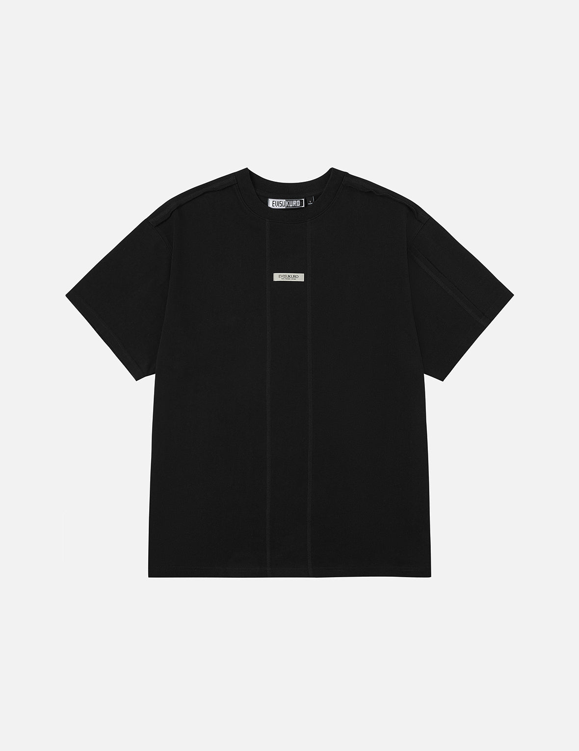 EVISUKURO Toothbrush Embroidery and Color-blocking Oversized T-shirt