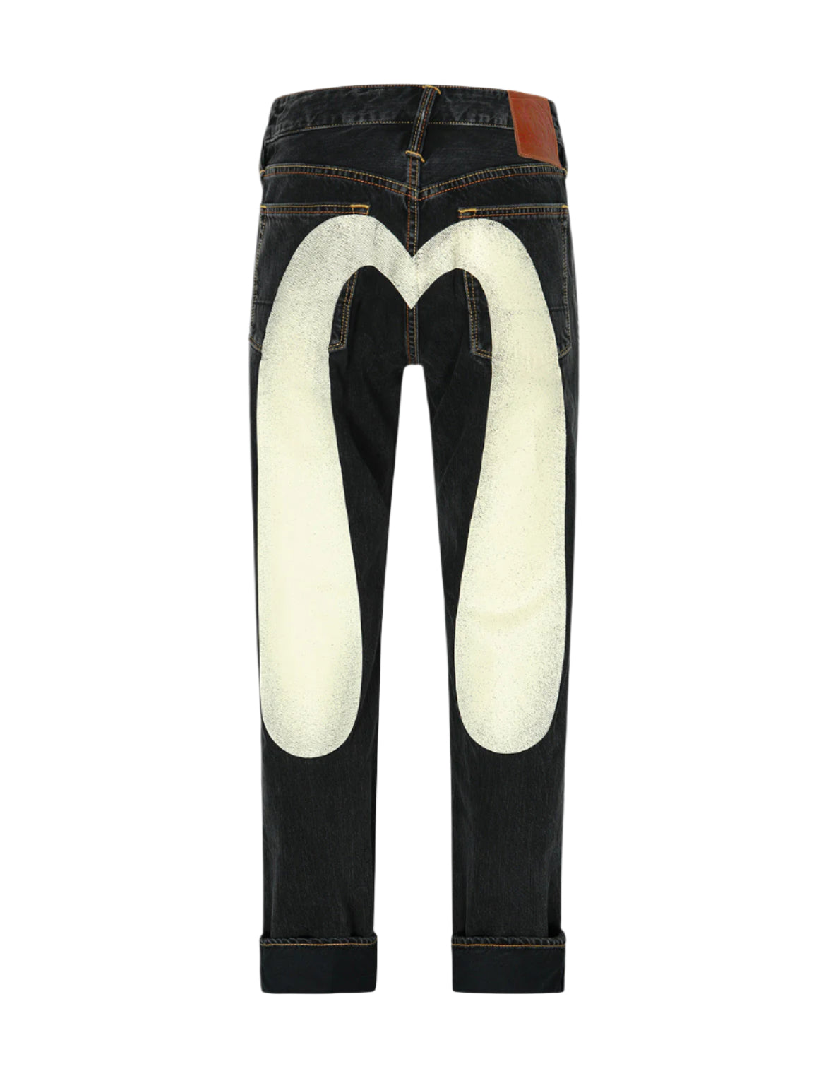 大M印花闊腳牛仔褲 #2000