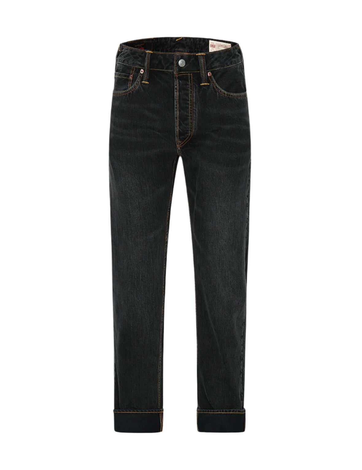 大M印花闊腳牛仔褲 #2000