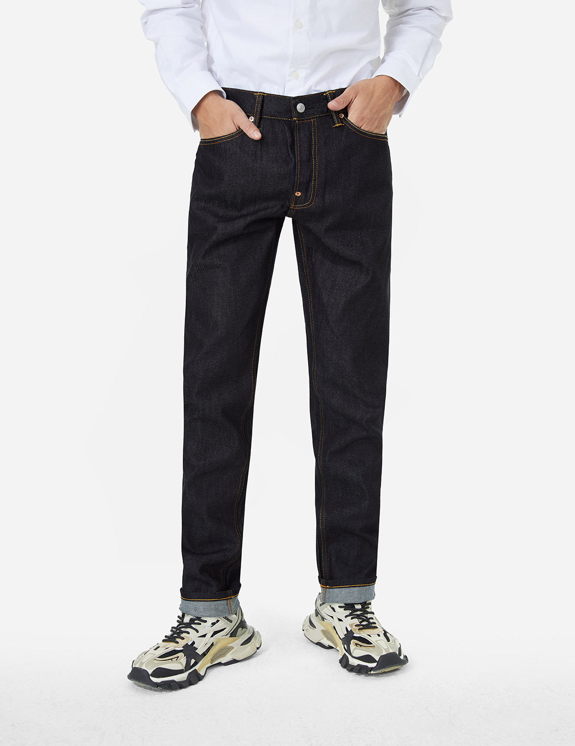 Patchwork Daicock Insert and Wheel Of Wisdom Embroidery Taper Fit Jeans #2017