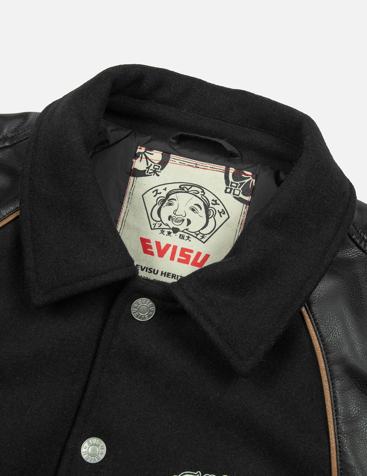 Logo and Seagull Applique Relax Fit Baseball Jacket