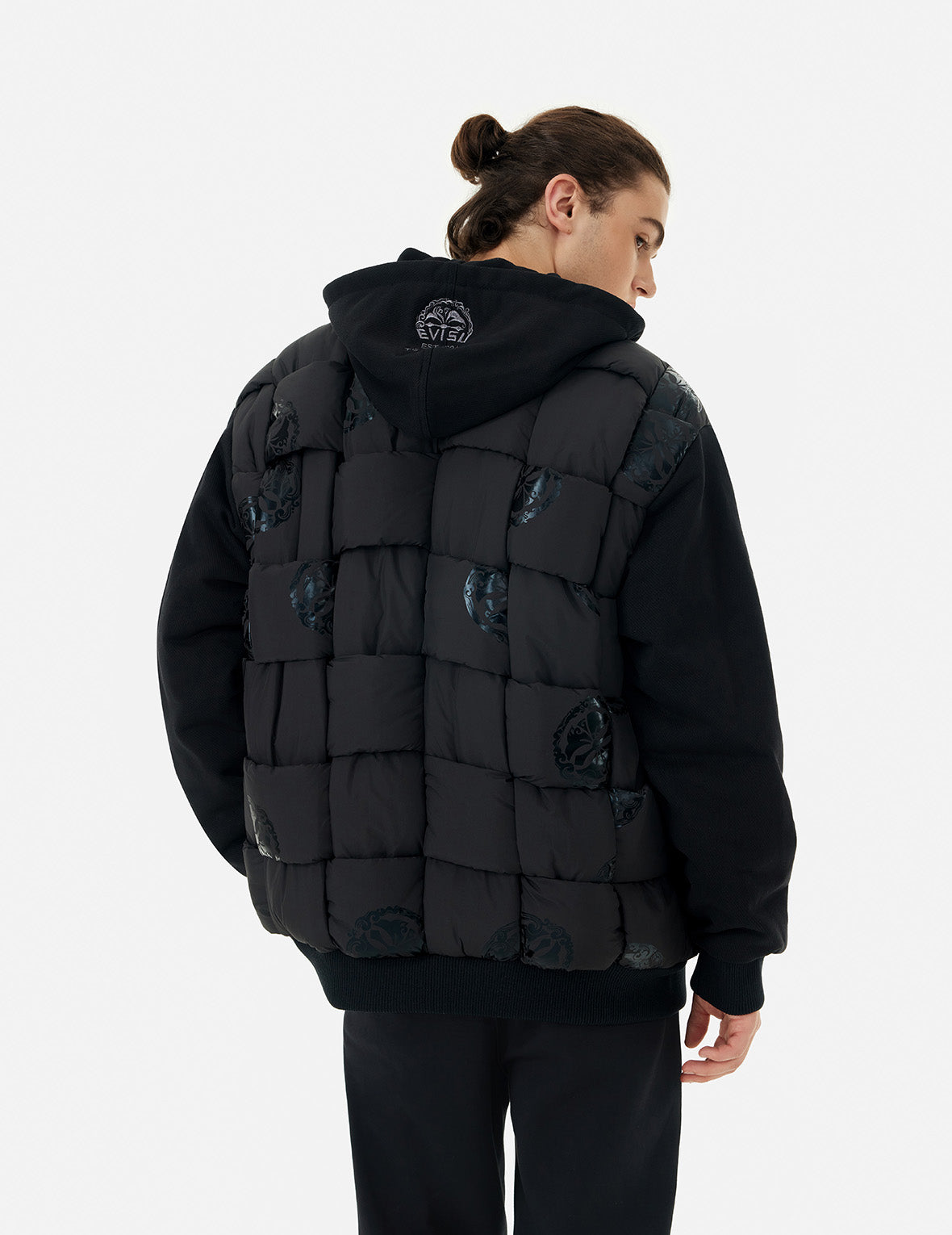 家花印花寬版飛行員夾棉外套