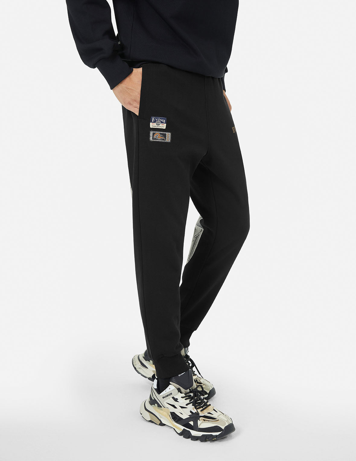 Ethnic Style Daicock Print Regular Fit Sweatpants