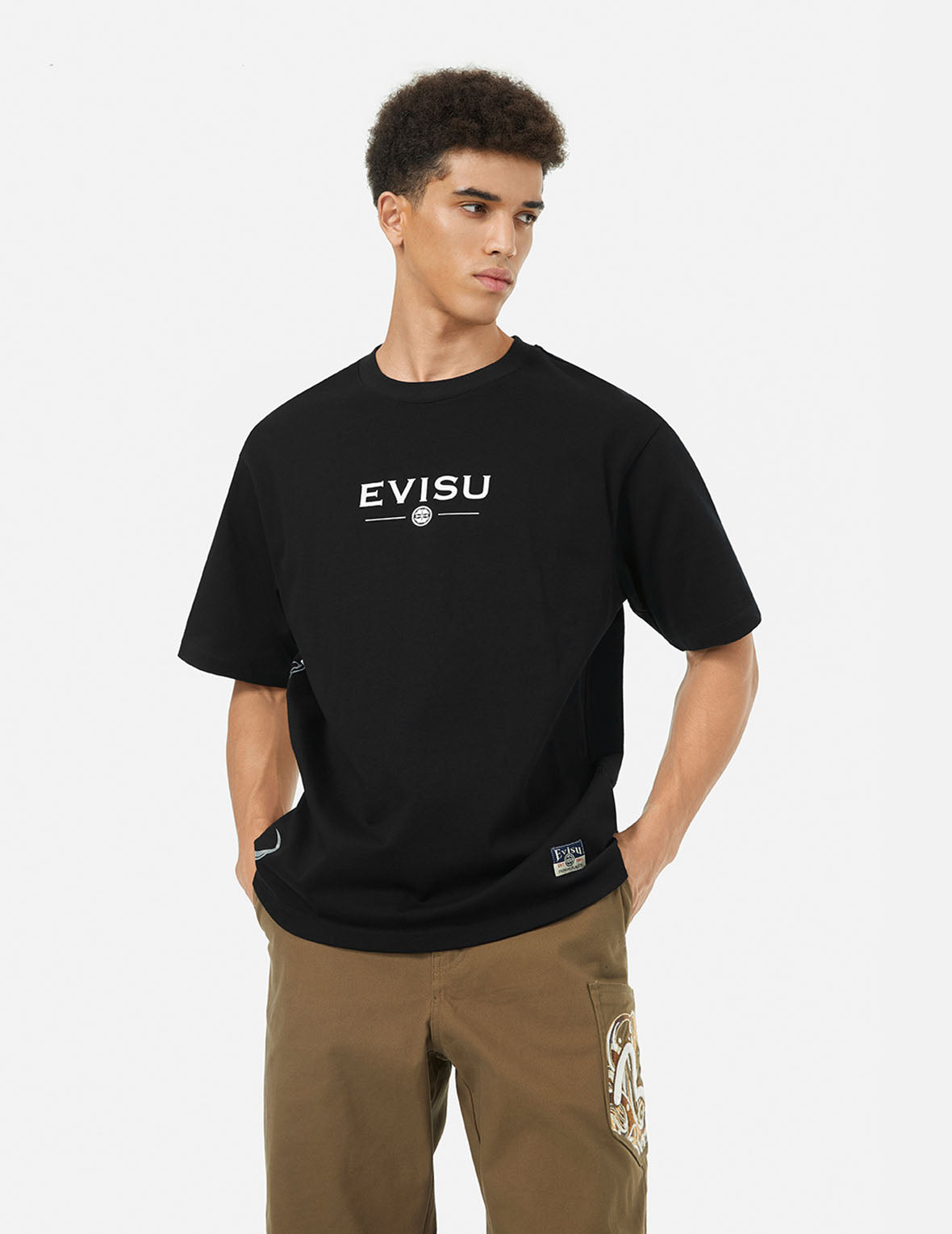 惠比壽印花寬版休閒T恤