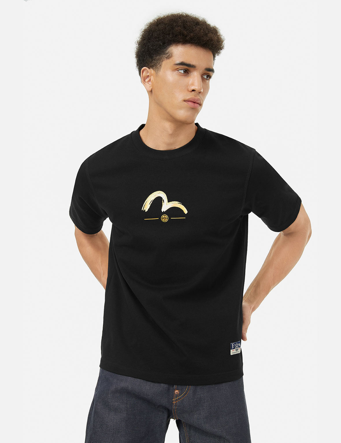 Multi-Pocket Print and Seagull Brushstroke Daicock Print Regular Fit T-Shirt