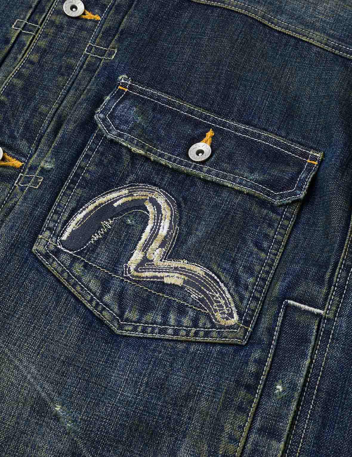 洗水海鷗刺繡寬版休閒牛仔外套