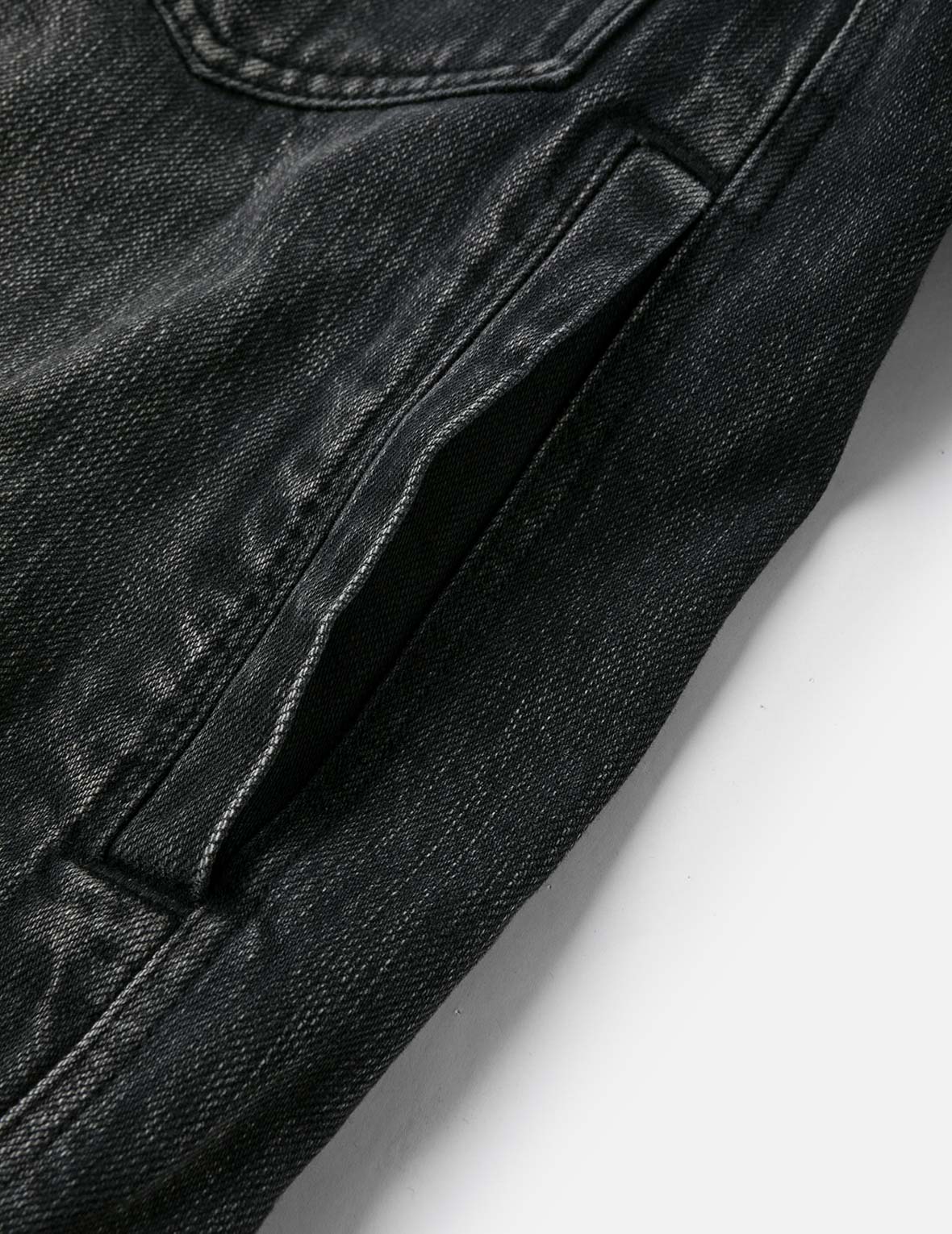 佛頭商標刺繡超寬版中國風水洗牛仔外套