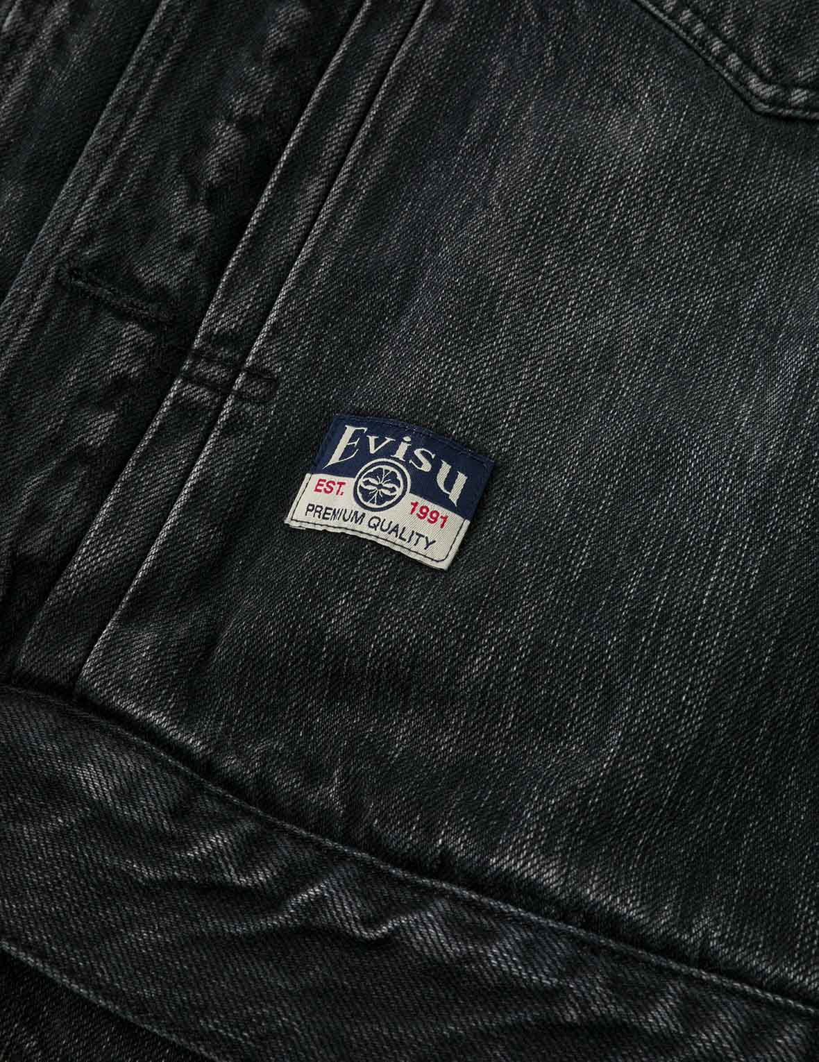 佛頭商標刺繡超寬版中國風水洗牛仔外套