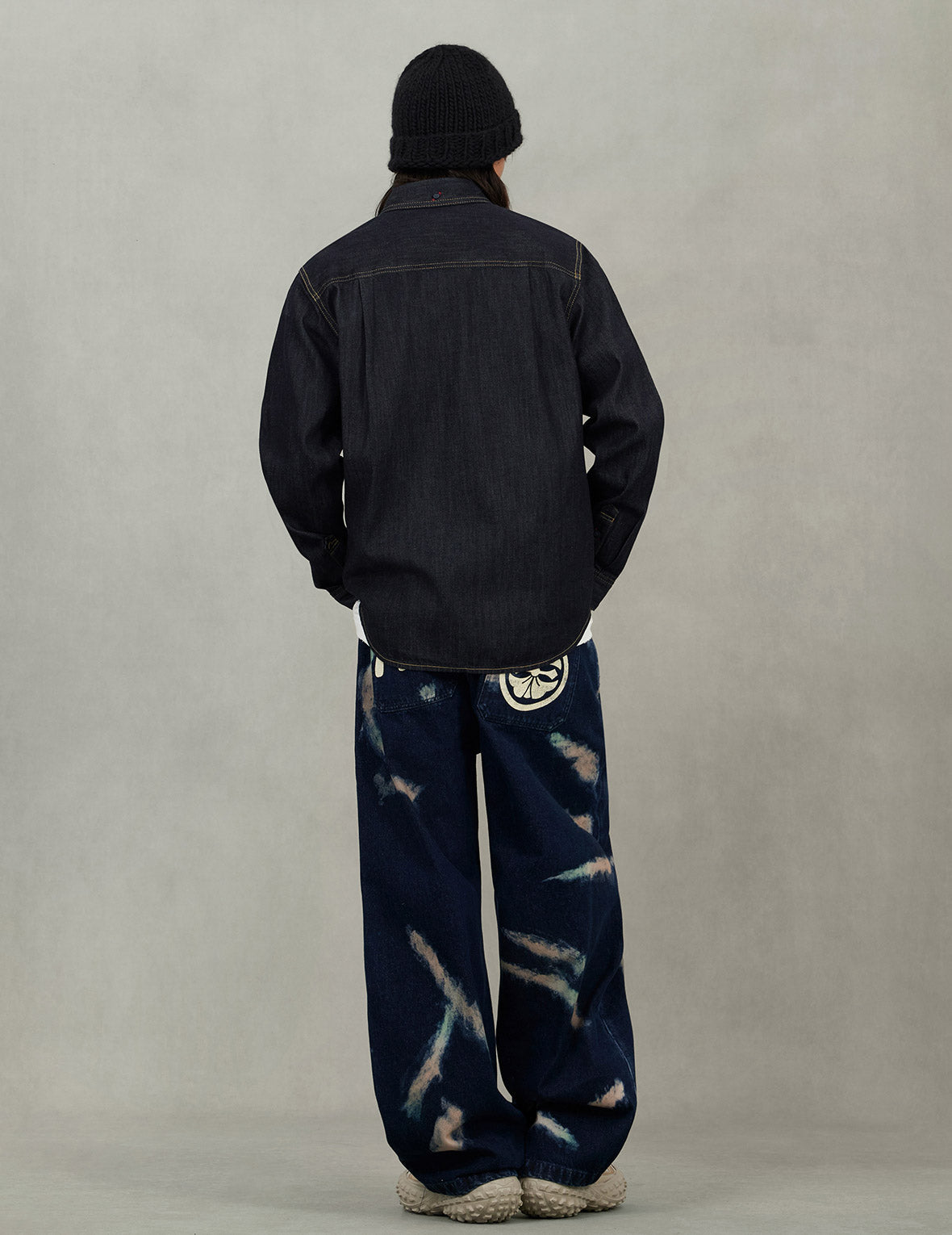 Seagull Embroidery Regular Fit Denim Long-sleeve Shirt