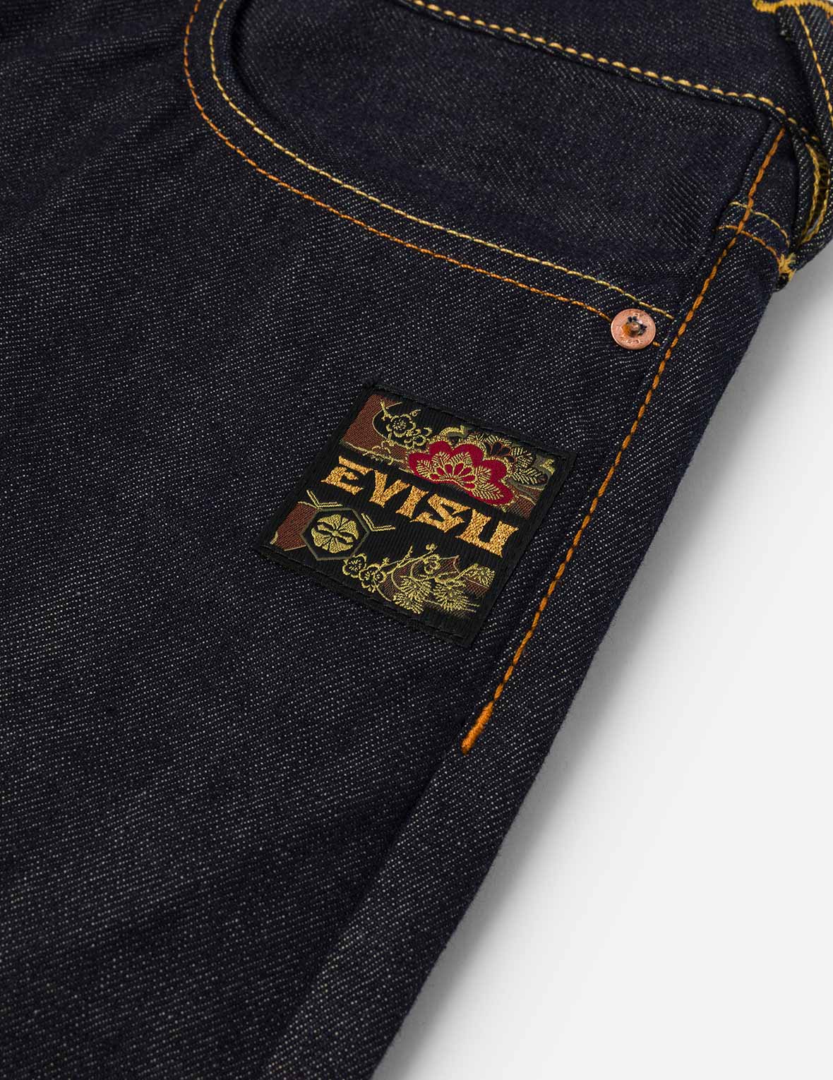 仙鶴報恩大M印花錐型牛仔褲