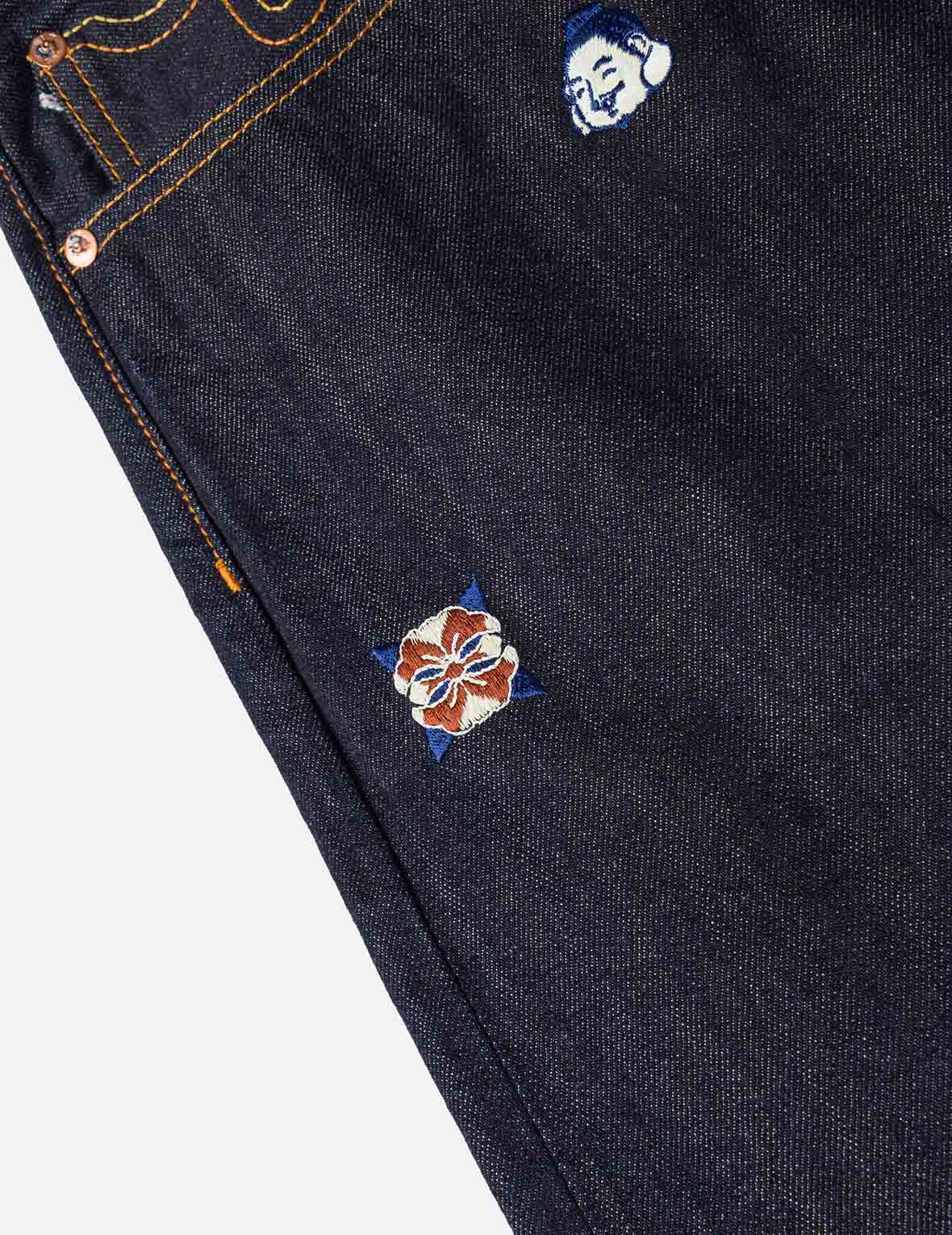 Allover Brand Embroidery Regular Fit Jeans #2020