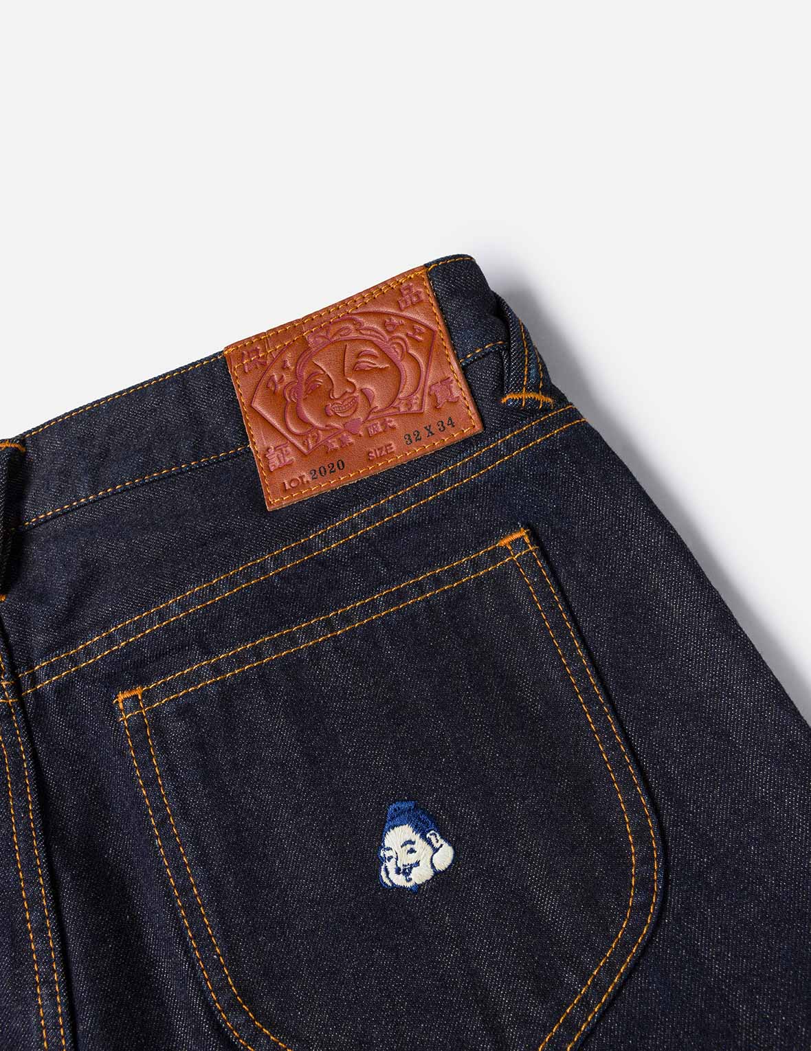 Allover Brand Embroidery Regular Fit Jeans #2020