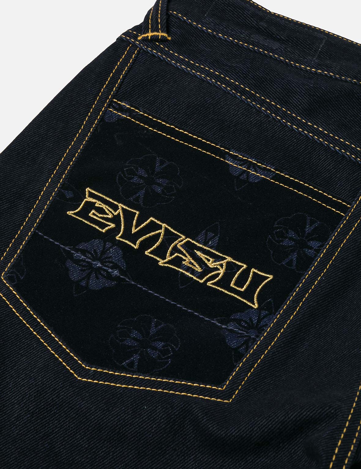 商標刺繡與海鷗印花窄腳牛仔褲 #2017