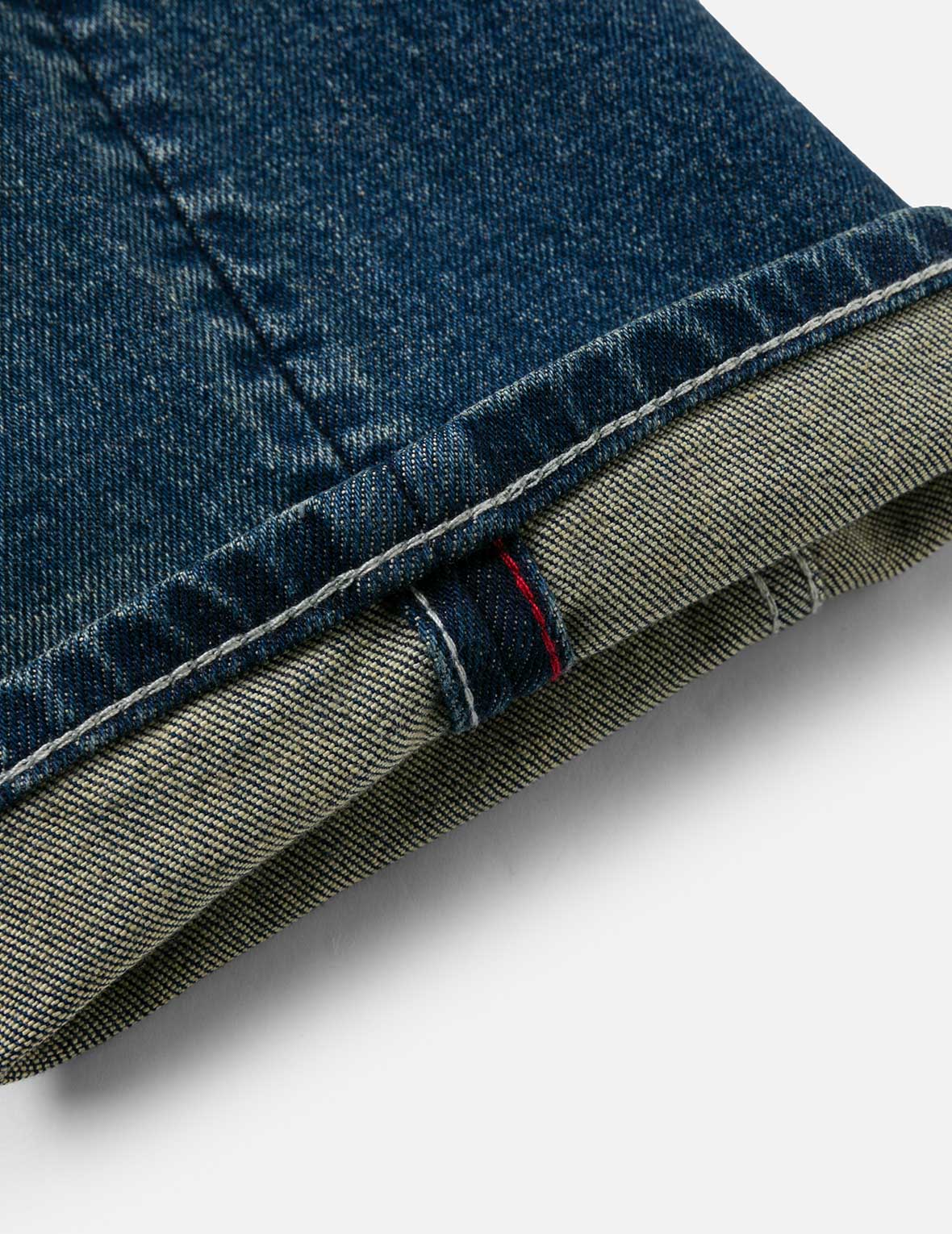 手刷千鳥格大M印花水洗修身牛仔褲 #2010