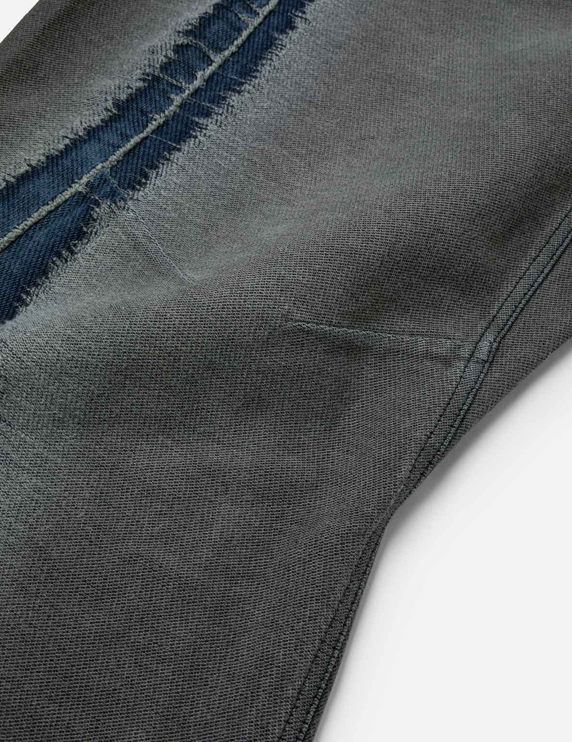 Washed Distressed Seagull Print 3D Cut Jeans