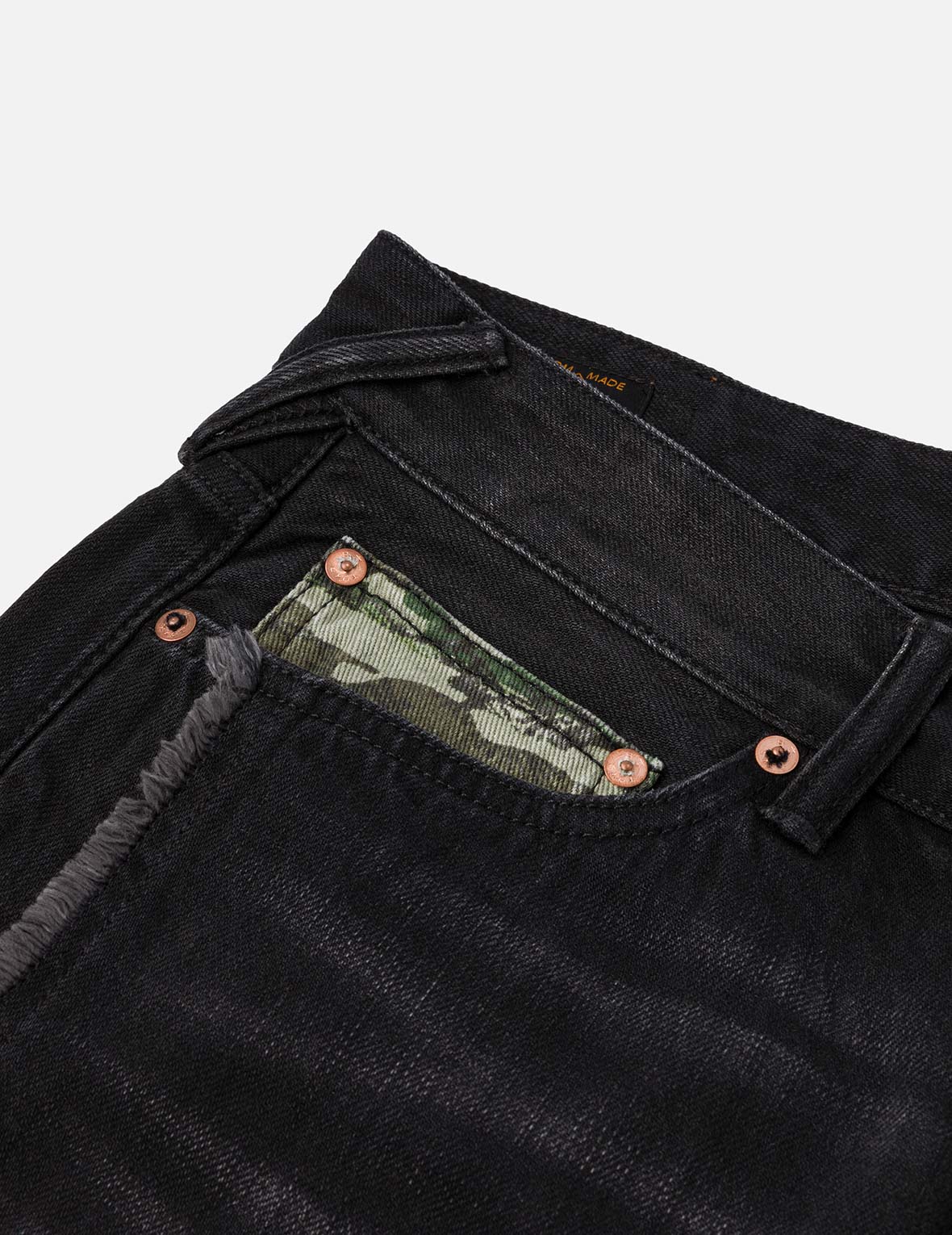 Washed Deconstructed Sashiko Relax Fit Jeans #2030