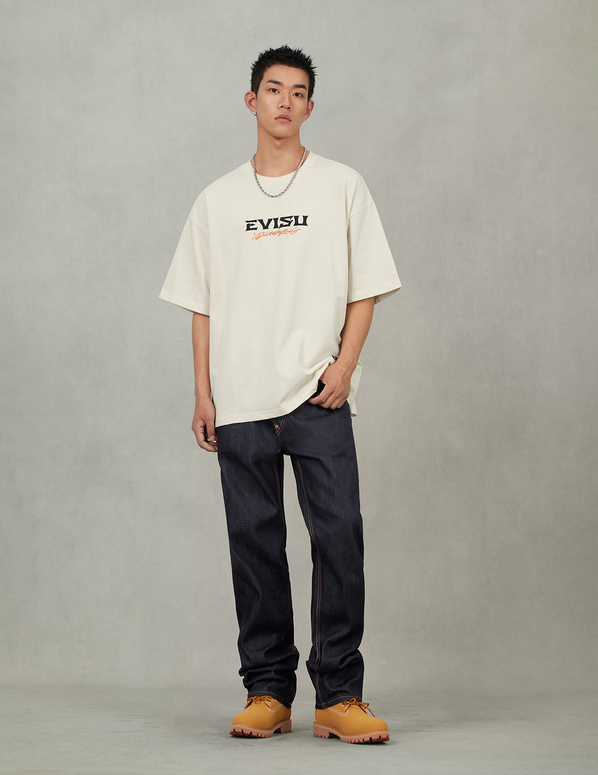 Seagull Print Pockets Regular Fit Jeans #2020