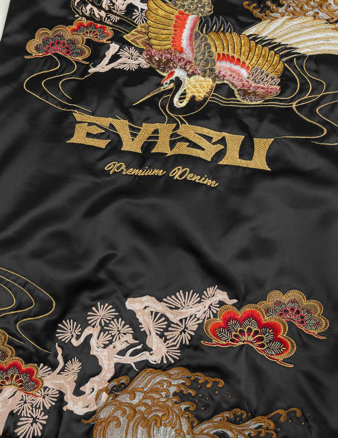 Crane Embroidery Regular Fit Souvenior Jacket