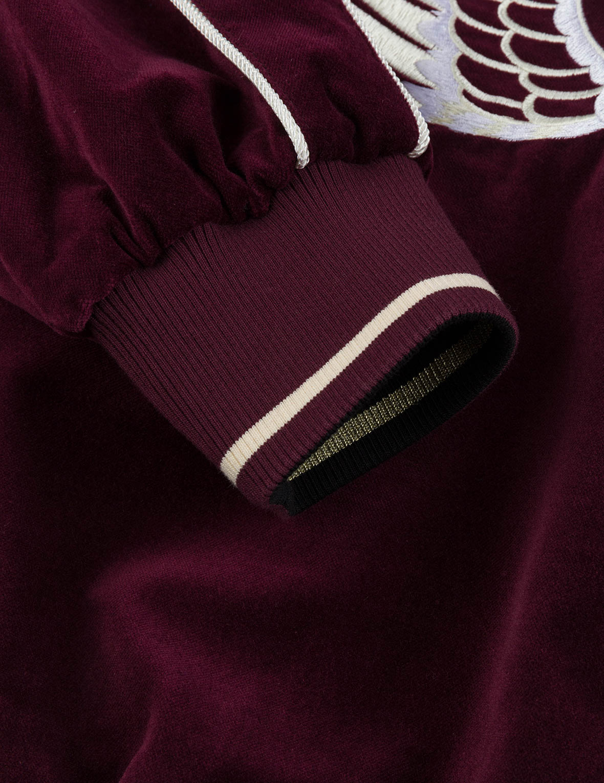 Crane and Logo Embroidery Regular Fit Reversible Bomber Jacket